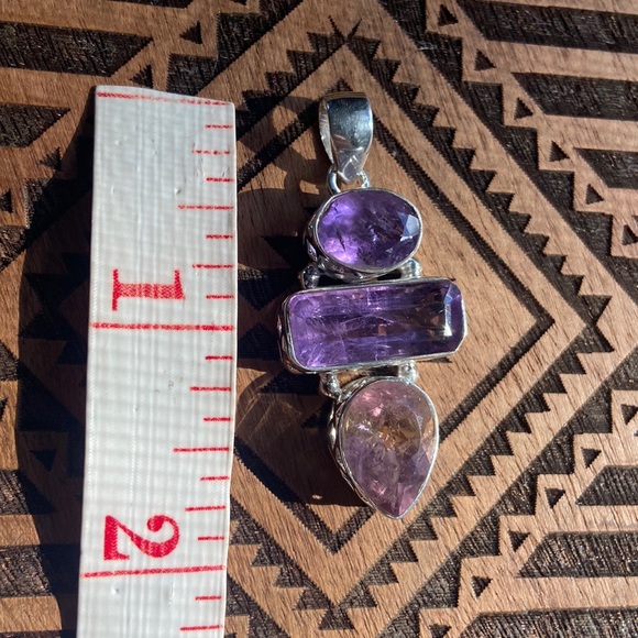 Amethyst & Ametrine 925 Sterling Silver pendant - Picture 7 of 9